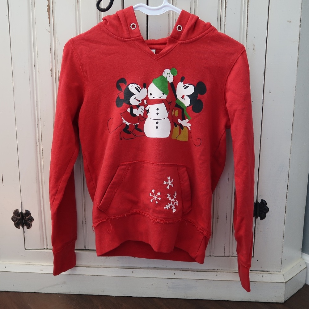 Mickey and Minnie Christmas Hoodie Size Youth L